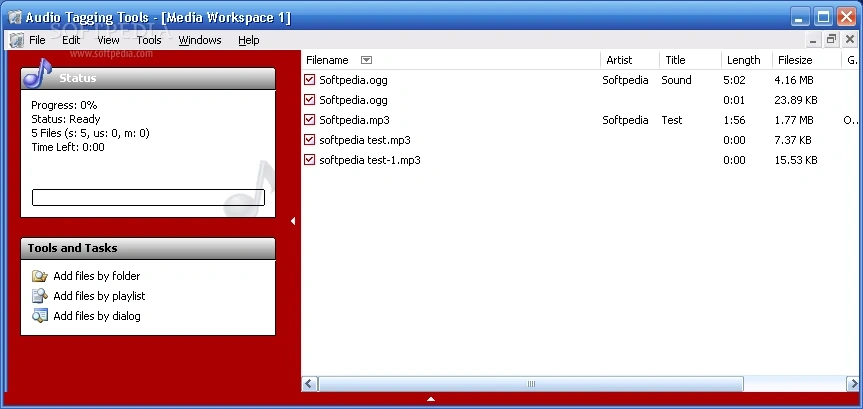 Audio Tagging Tools arayüzü